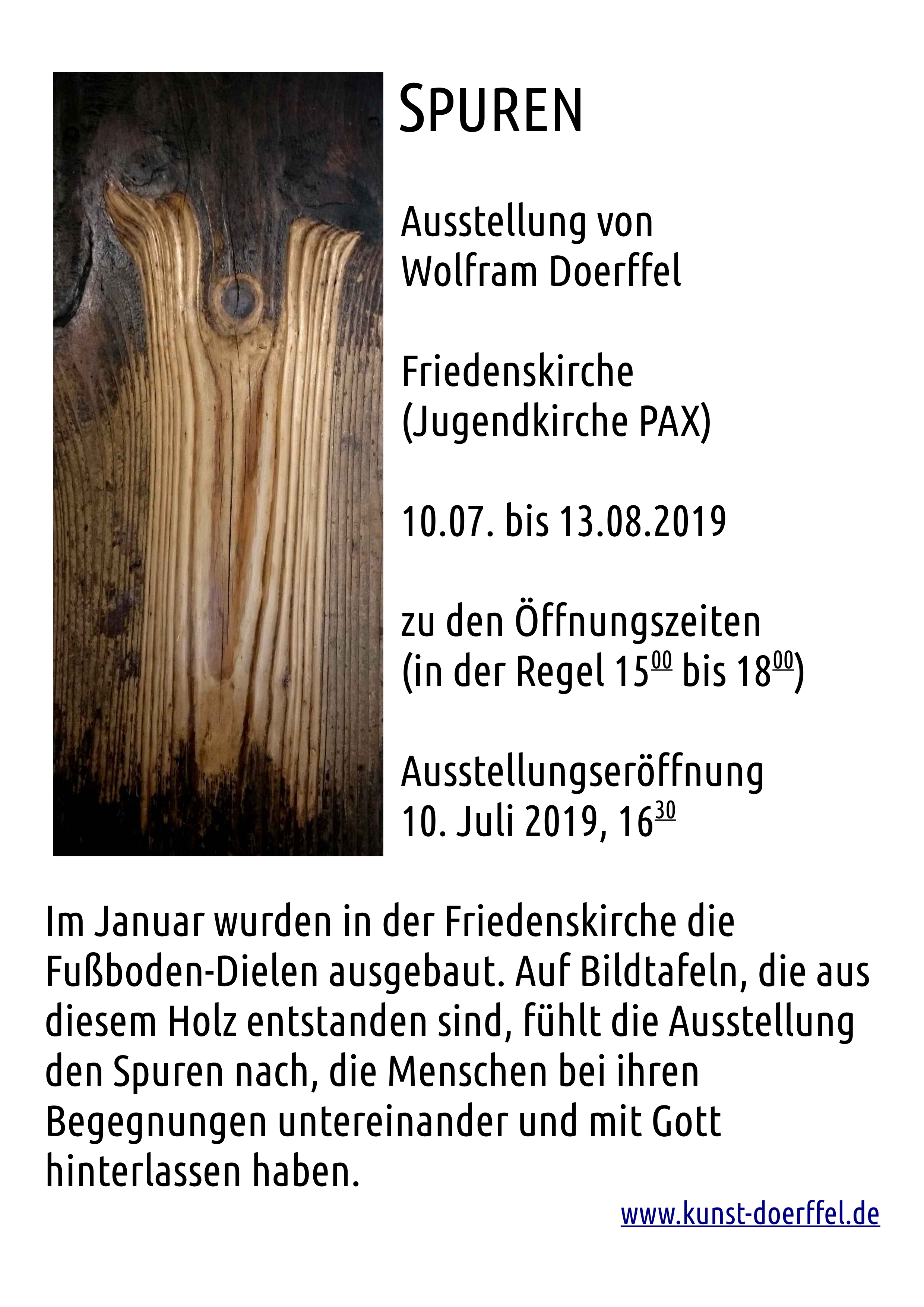 Plakat zur Ausstellung Spuren im Holz